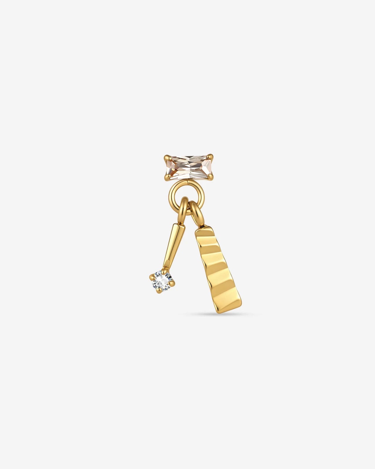 Prism Sway Flatback Stud in Gold Champagne Glow, front view