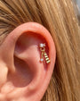 Prism Sway Flatback Stud in Gold Champagne Glow, helix styling