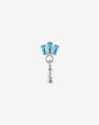 Crown Glimmer Flatback Stud in Silver Ocean Mist, front view
