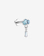 Crown Glimmer Flatback Stud in Silver Ocean Mist, side view