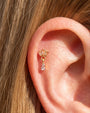 Crown Glimmer Flatback Stud in Gold Champagne Glow, helix styling