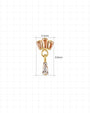 Crown Glimmer Flatback Stud in Gold Champagne Glow, 4.3mm by 9.6mm dimensions
