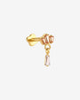 Crown Glimmer Flatback Stud in Gold Champagne Glow, side view