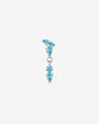 Dewfall Flatback Stud, silver with blue cubic zirconia, front view