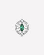 Luminous Halo Flatback Stud Silver Emerald Green - front view