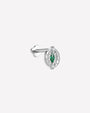 Luminous Halo Flatback Stud Silver Emerald Green - side view with flatback post