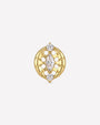 Luminous Halo Flatback Stud Gold Crystal Clear - front view