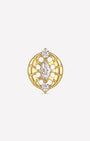 Luminous Halo Flatback Stud Gold Crystal Clear - front view