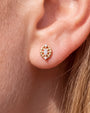 Luminous Halo Flatback Stud Gold Crystal Clear - lobe styling