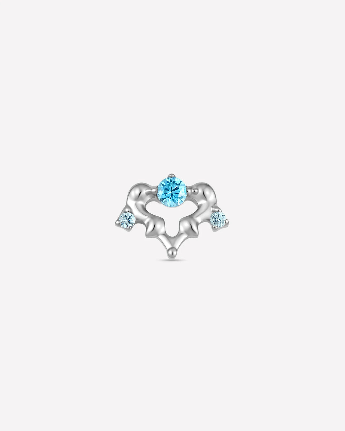 Arabesque Bloom Flatback Stud - Silver Aurora Borealis - CS-KSD-0071-TI-G-HL - 01