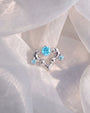 Arabesque Bloom Flatback Stud - Silver Aurora Borealis - CS-KSD-0071-TI-G-HL - 02