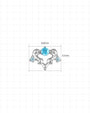Arabesque Bloom Flatback Stud - Silver Aurora Borealis - CS-KSD-0071-TI-G-HL - 10