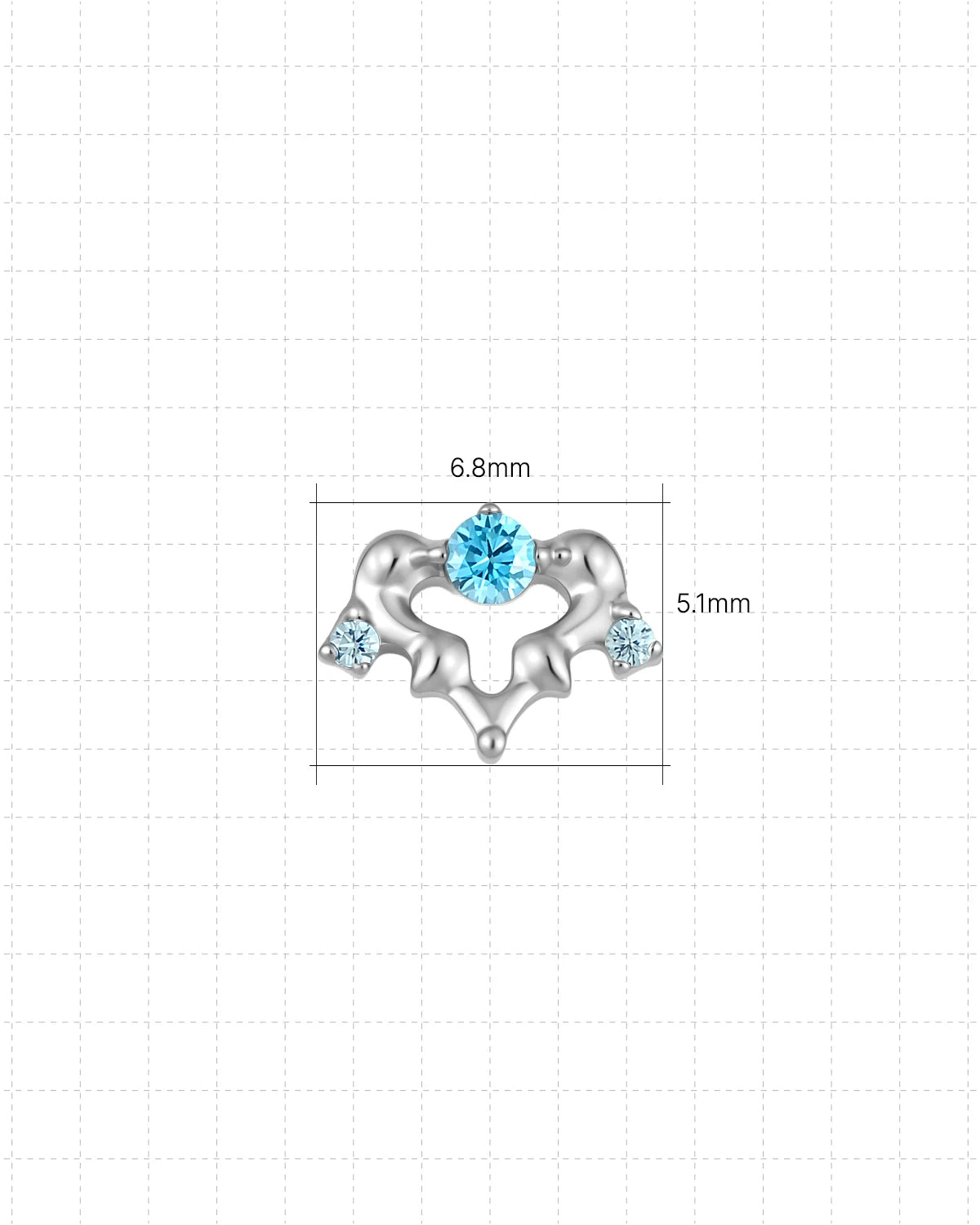 Arabesque Bloom Flatback Stud - Silver Aurora Borealis - CS-KSD-0071-TI-G-HL - 10