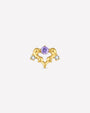 Arabesque Bloom Flatback Stud - Gold Twilight Amethyst - CS-KSD-0071-TI-J-ZL - 01