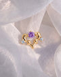 Arabesque Bloom Flatback Stud - Gold Twilight Amethyst - CS-KSD-0071-TI-J-ZL - 02