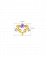 Arabesque Bloom Flatback Stud - Gold Twilight Amethyst - CS-KSD-0071-TI-J-ZL - 09