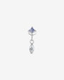 Petal Gleam Flatback Stud in Silver Twilight Tanzanite, front view