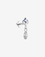 Petal Gleam Flatback Stud in Silver Twilight Tanzanite, side view