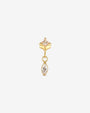 Petal Gleam Flatback Stud in Gold Champagne Glow, front view
