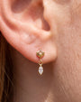 Petal Gleam Flatback Stud in Gold Champagne Glow, lobe styling