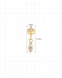 Petal Gleam Flatback Stud in Gold Champagne Glow, 4.0mm by 12.5mm dimensions