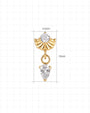 Deco Dew Flatback Stud, gold with clear cubic zirconia, dimensions