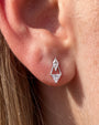 Prism Echo Flatback Stud Silver Crystal Clear - lobe styling