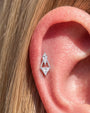 Prism Echo Flatback Stud Silver Crystal Clear - flat piercing styling