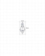 Prism Echo Flatback Stud Silver Crystal Clear - 4.0mm by 9.0mm dimensions