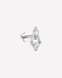Prism Echo Flatback Stud Silver Crystal Clear - side view with flatback post