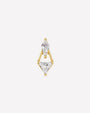 Prism Echo Flatback Stud Gold Crystal Clear - front view