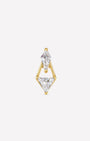 Prism Echo Flatback Stud Gold Crystal Clear - front view