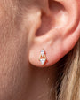Prism Echo Flatback Stud Gold Crystal Clear - lobe styling