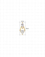 Prism Echo Flatback Stud Gold Crystal Clear - 4.0mm by 9.0mm dimensions
