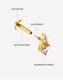 Prism Echo Flatback Stud Gold Crystal Clear - threaded construction details