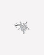 Stellar Bloom Flatback Stud Silver Crystal Clear - side view with flatback post