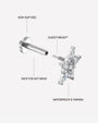 Stellar Bloom Flatback Stud Silver Crystal Clear - threaded construction details
