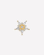 Stellar Bloom Flatback Stud Gold Crystal Clear - front view