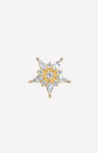 Stellar Bloom Flatback Stud Gold Crystal Clear - front view