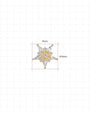 Stellar Bloom Flatback Stud Gold Crystal Clear - 9.0mm by 8.6mm dimensions
