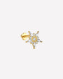 Stellar Bloom Flatback Stud Gold Crystal Clear - side view with flatback post