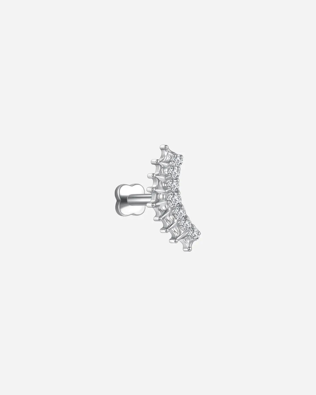 Crowned Crescent Flatback Stud