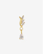 Willow Rain Flatback Stud, gold with clear cubic zirconia, front view 1