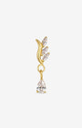 Willow Rain Flatback Stud, gold with clear cubic zirconia, front view 1