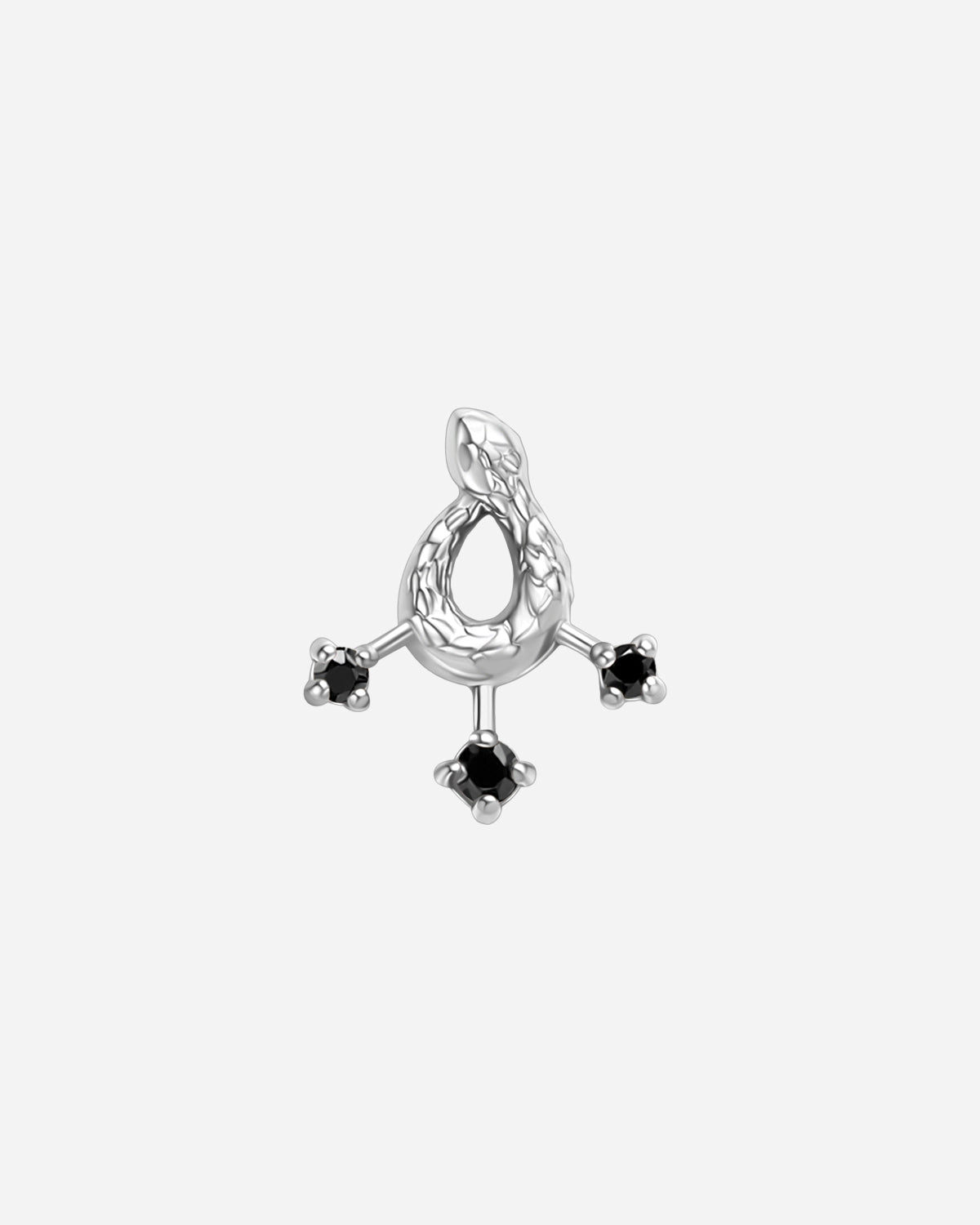 Regal Coiled Serpent Trident Flatback Stud