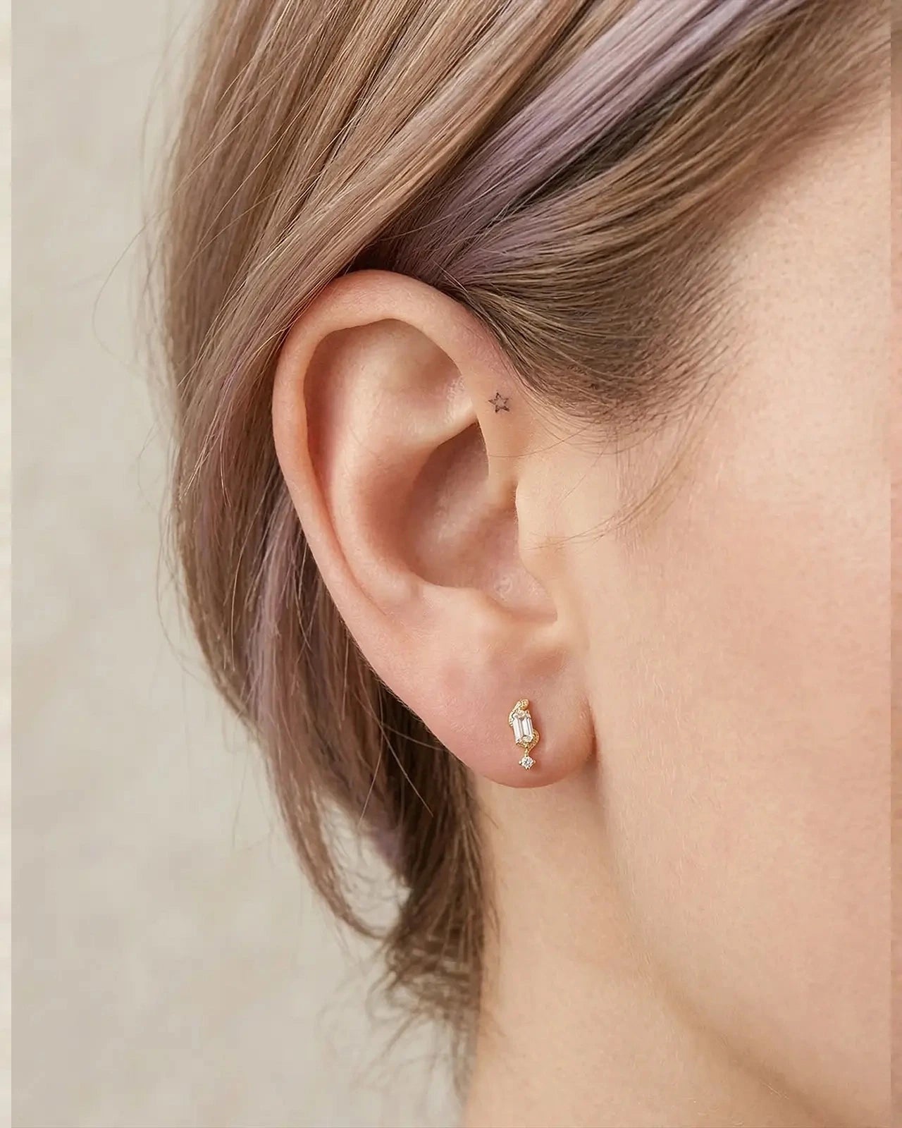 Serpent Hex Crystal Flatback Stud