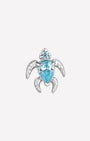 Thalassa Sea Turtle Flatback Stud - Silver Ocean Mist - CS-KSD-0192-TI-G-QHL - 01