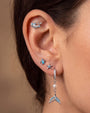 Thalassa Sea Turtle Flatback Stud - Silver Ocean Mist - CS-KSD-0192-TI-G-QHL - 03