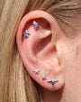 Thalassa Sea Turtle Flatback Stud - Silver Ocean Mist - CS-KSD-0192-TI-G-QHL - 06