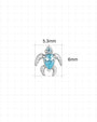 Thalassa Sea Turtle Flatback Stud - Silver Ocean Mist - CS-KSD-0192-TI-G-QHL - 12